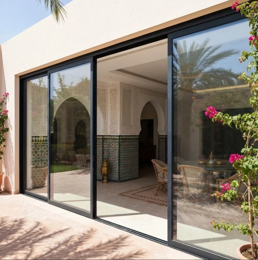 Menuiserie aluminium et baies vitrées coulissantes à Marrakech